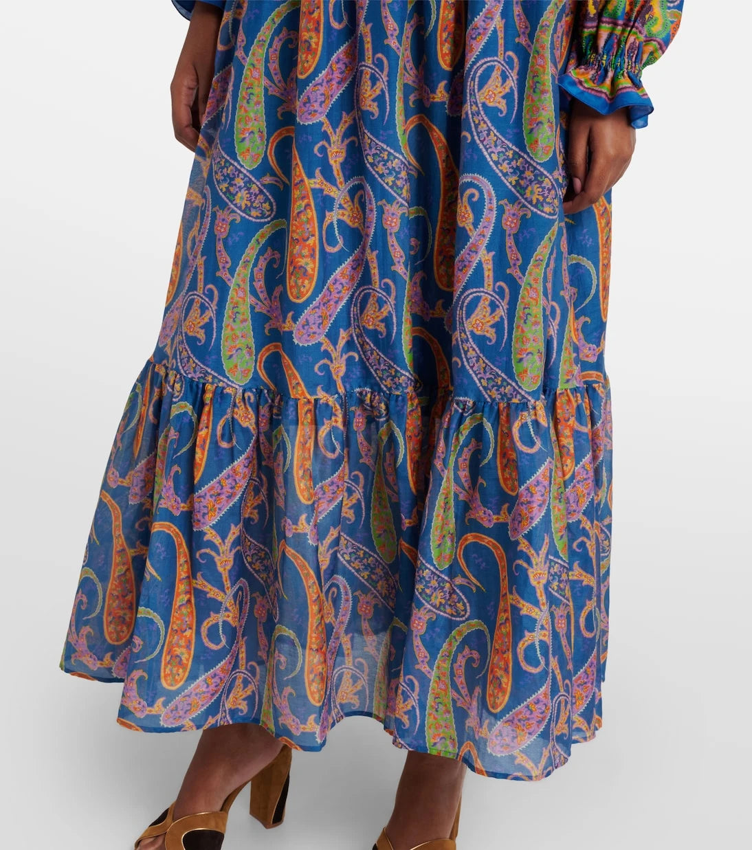 Etro - تنورة ماكسي بايسلي من القطن والحرير