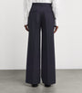 Wool-Blend Straight Leg Trousers NAVY BLUE