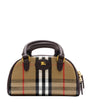 Burberry Beige Mini Canvas Highlands Bowling Bag