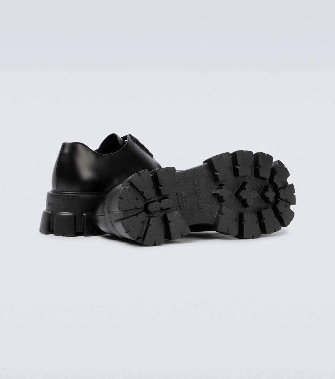 Prada - Monolith brushed leather derby shoes