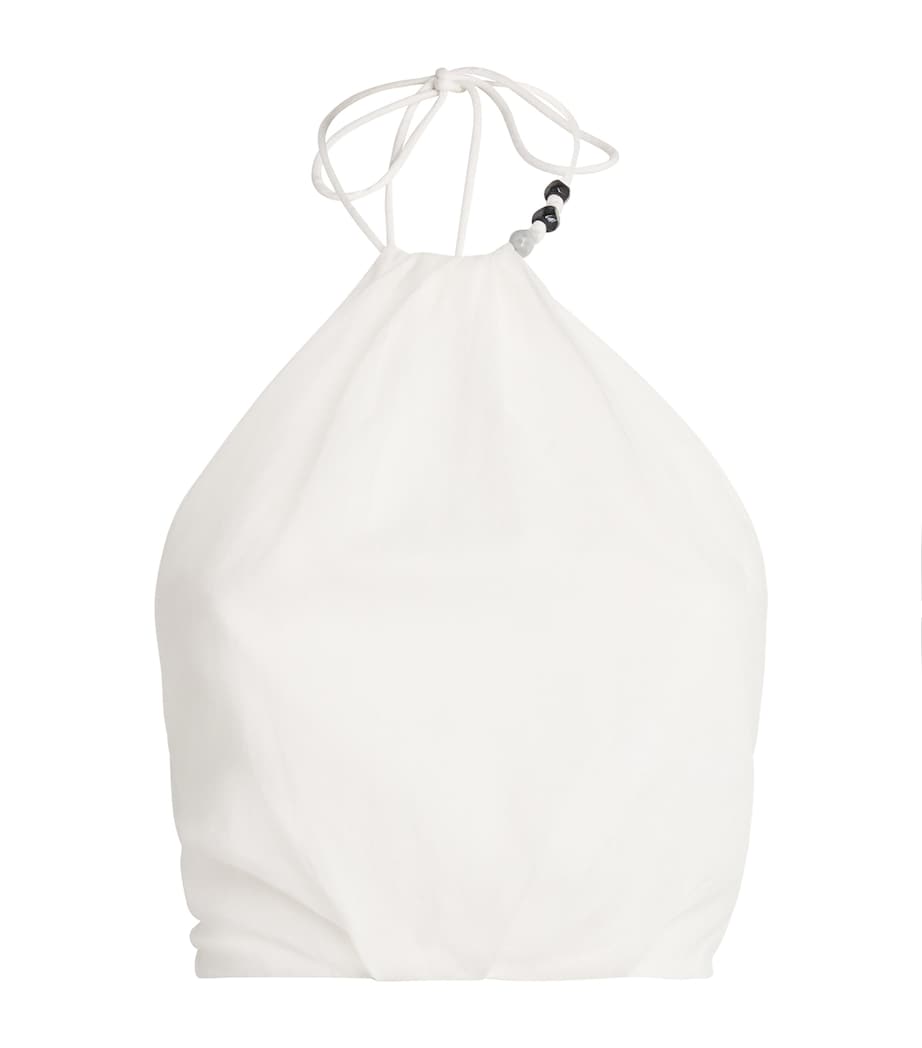 Cotton Azura Halterneck Crop Top IVORY