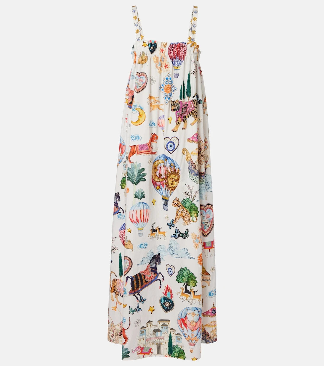 Camilla - Embellished printed cotton maxi dress