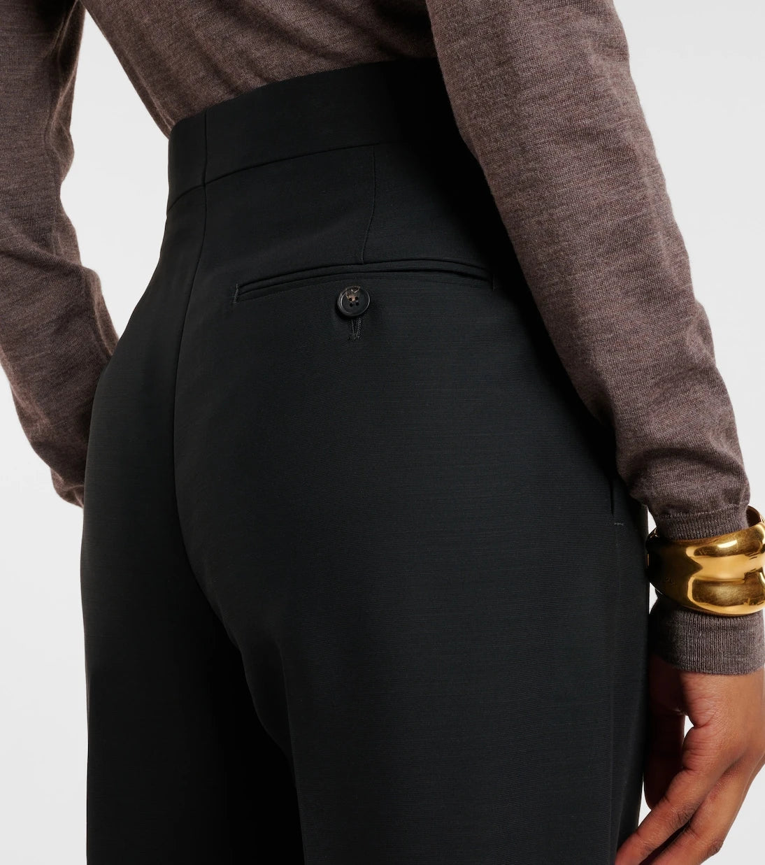 Ferragamo - High-rise faille straight pants