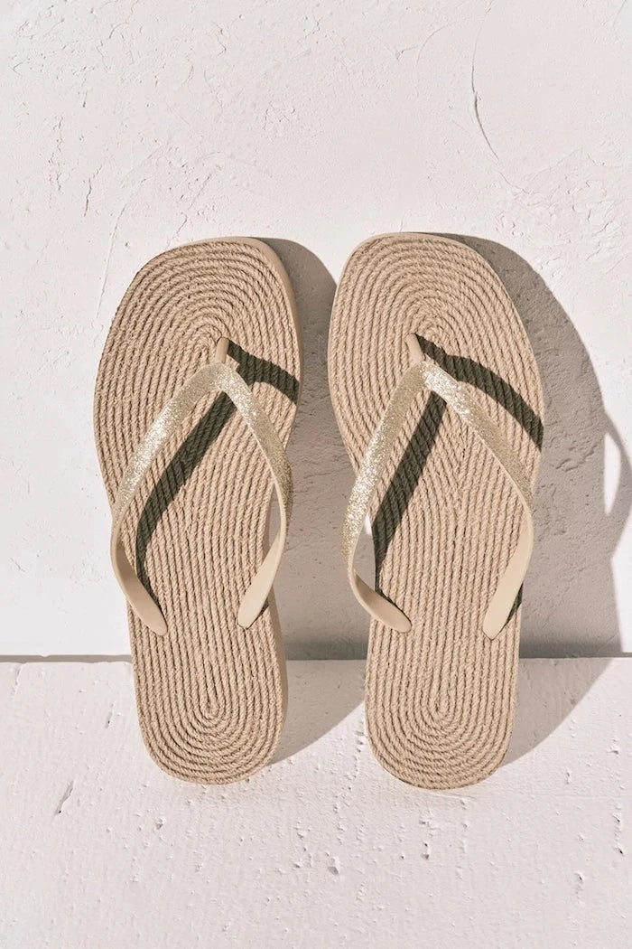 women'secret espadril tarzı parmak arası terlik BLACK&WHITE