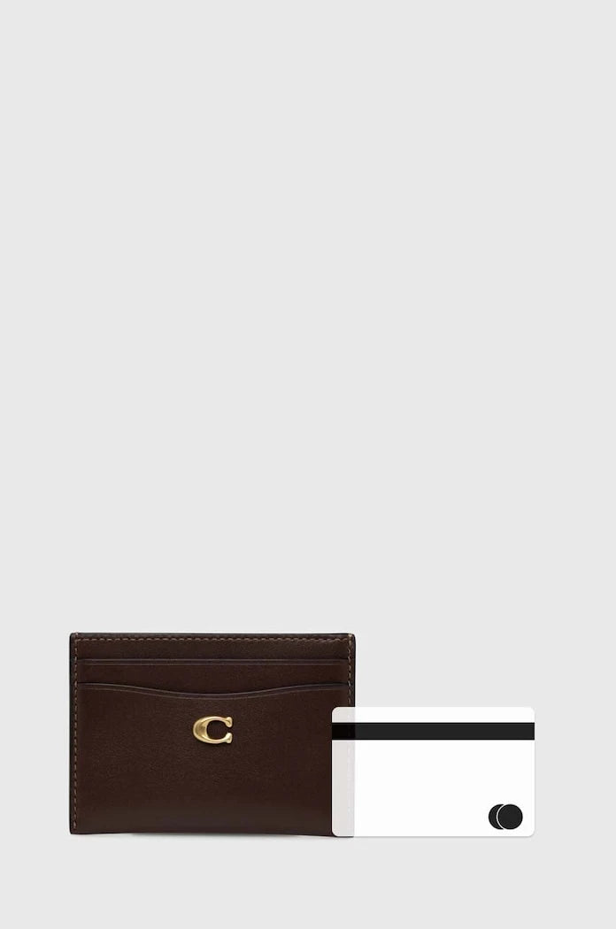Кожен калъф за карти Coach Essential Card Case