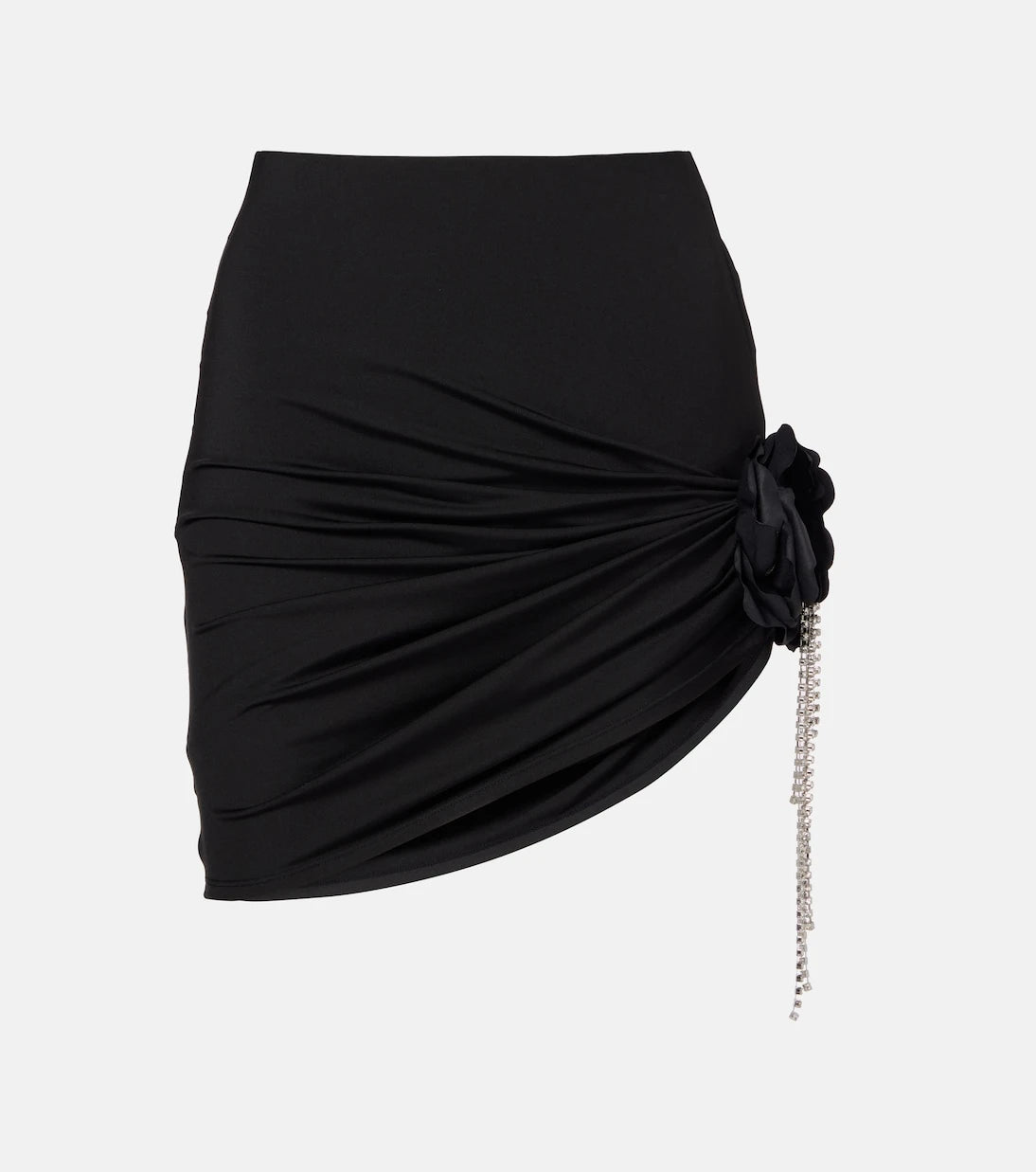 Area - Draped embellished jersey miniskirt