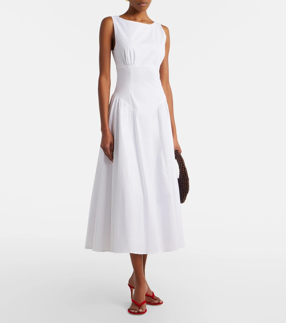 Staud - Gwen cotton poplin midi dress