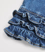 Sandro Paris Blue Denim Ruffle Shorts