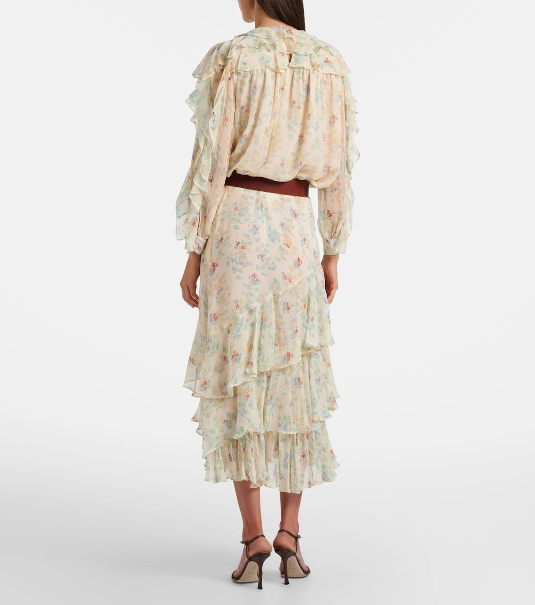 Ulla Johnson - Meadow floral silk chiffon midi skirt