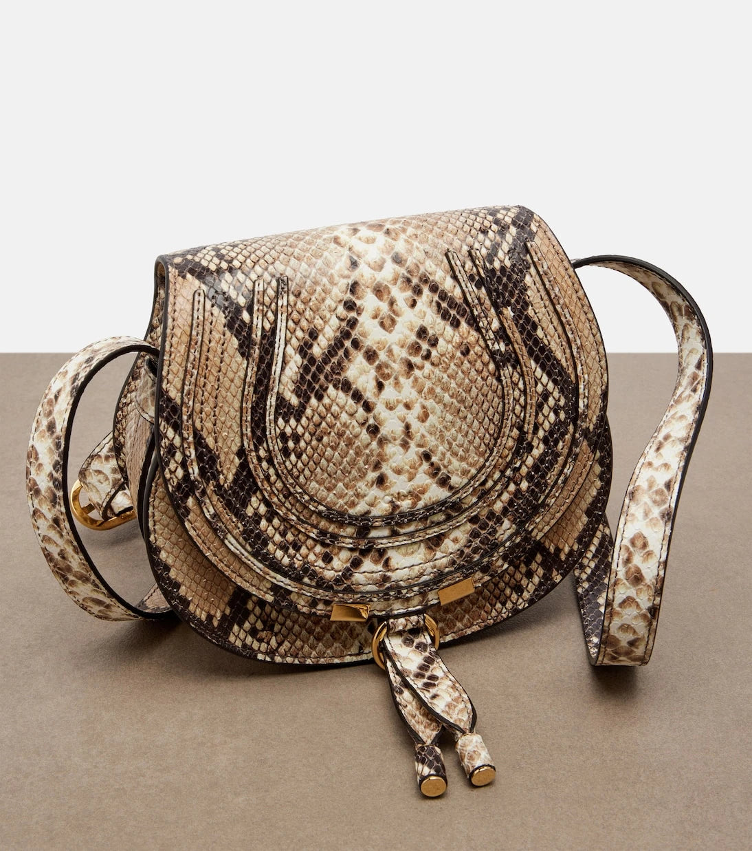 Chloé - Marcie Mini snake-effect leather crossbody bag
