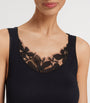 Hanro Black Mercerised Cotton Kalea Tank Top