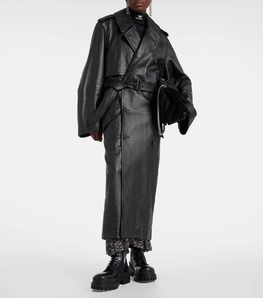 Balenciaga - معطف كوكو الجلدي الواقي من المطر