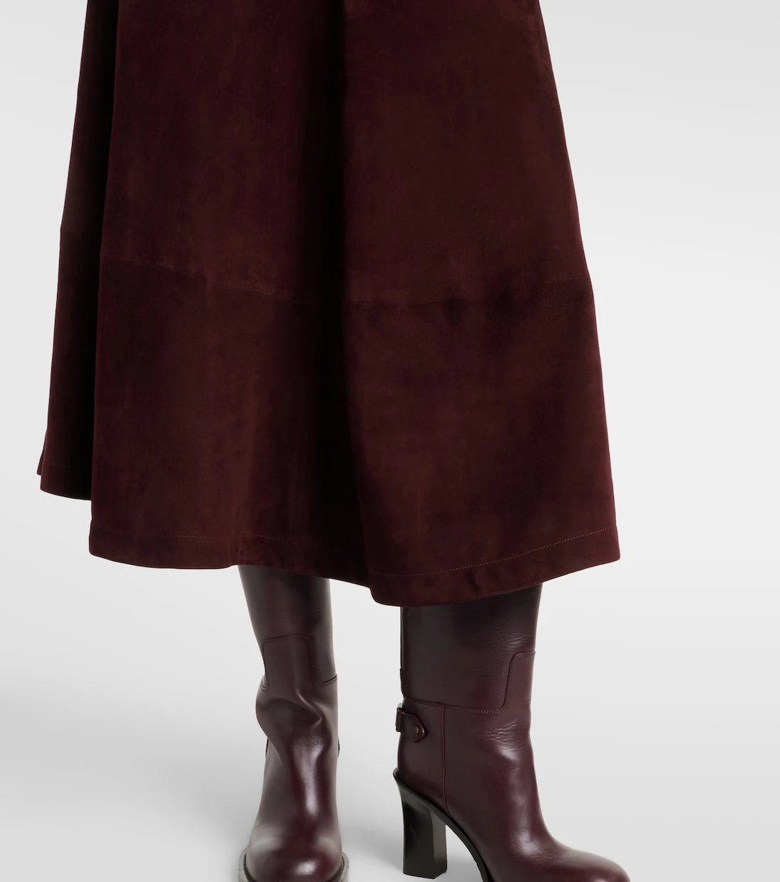 Nour Hammour - Opera leather midi skirt