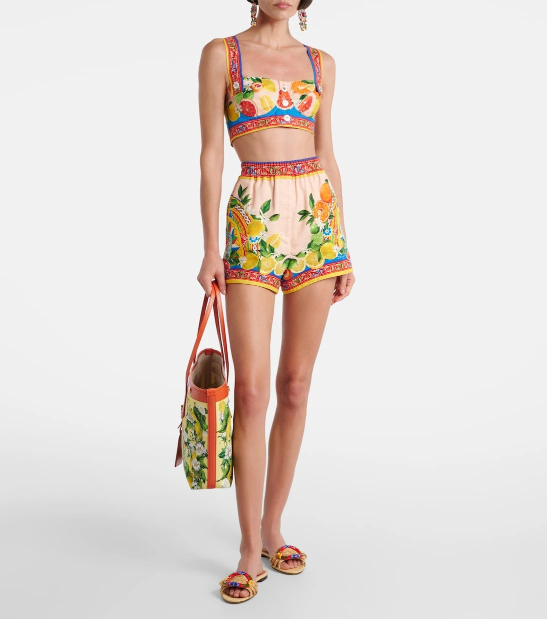 Dolce&Gabbana - Taormina printed cotton bra top