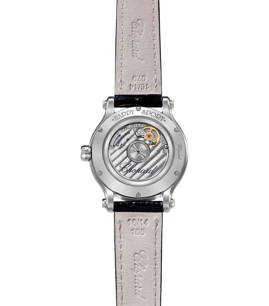 Stainless Steel and Diamond Happy Sport Automatic Watch 33mm