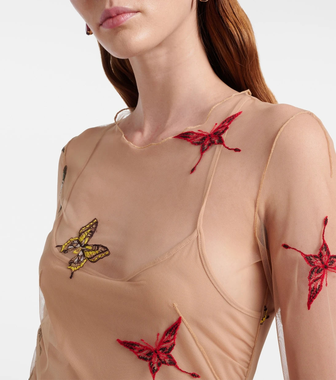 Blumarine - فستان ماكسي بتطريزات رقعة