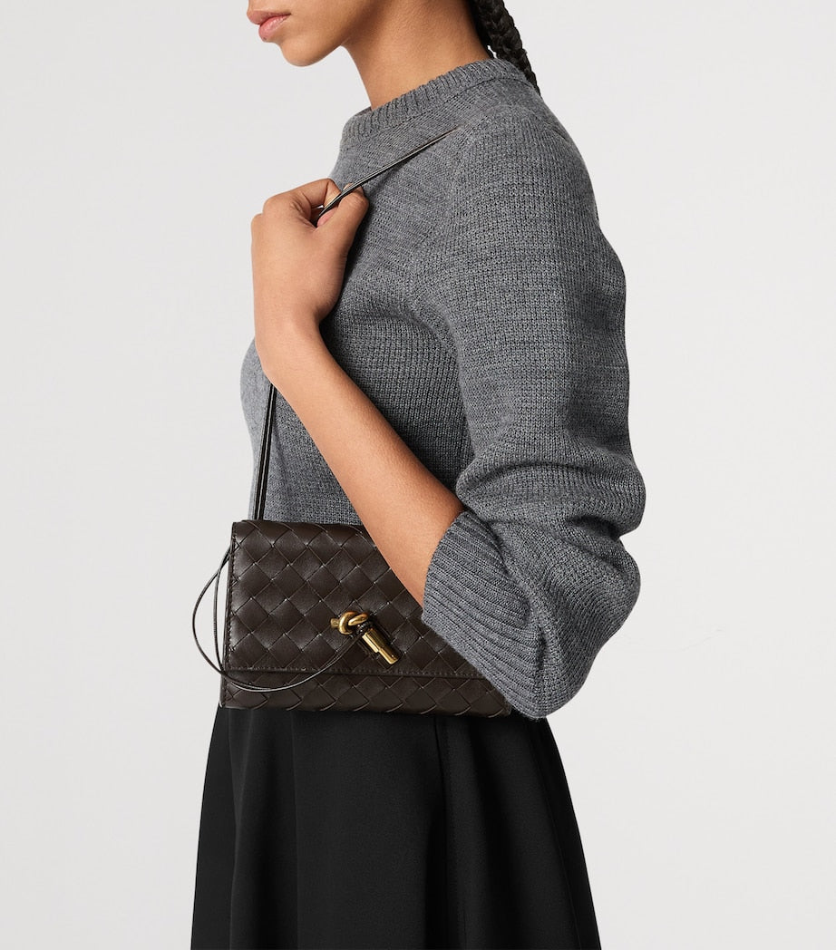 Brown Nappa Leather Andiamo Shoulder Bag