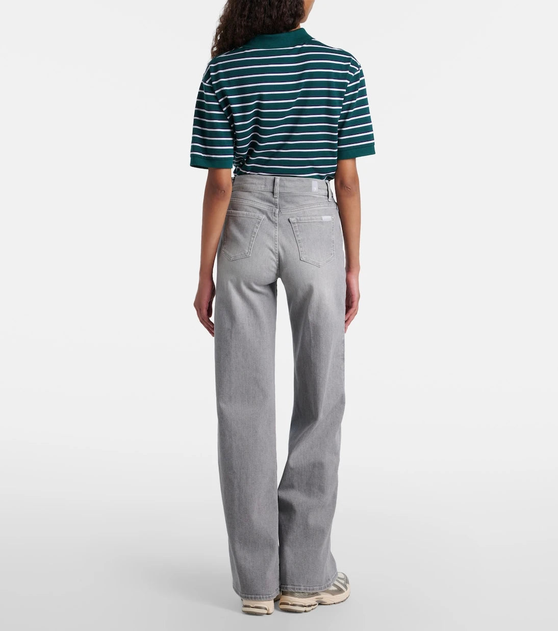 7 For All Mankind - بنطلون جينز لوتا واسع الساق بخصر مرتفع