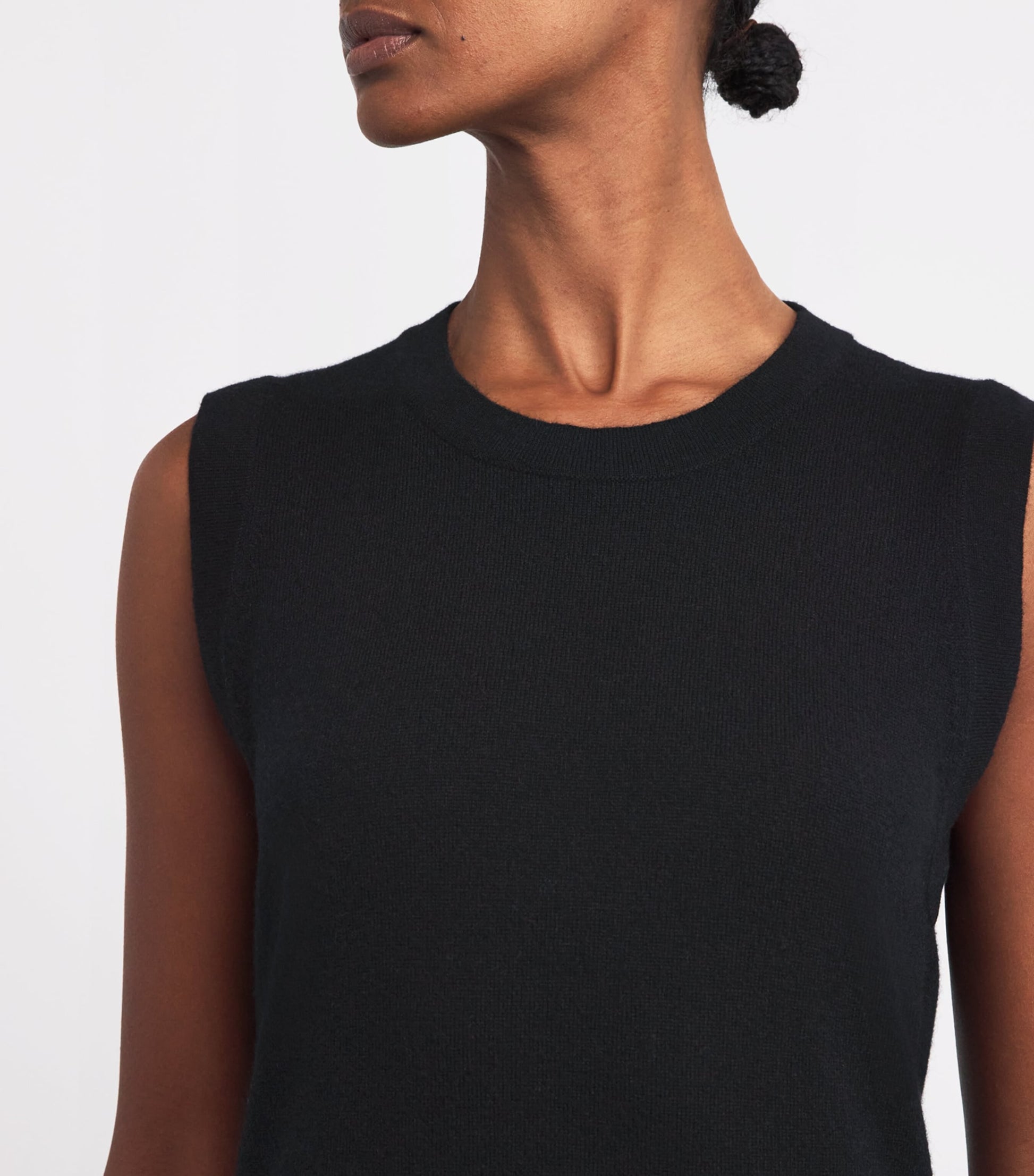 Black Cashmere Sleeveless Midi Dress