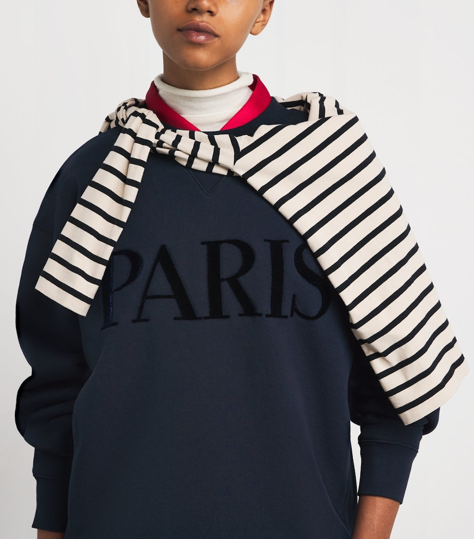 Blue Cotton Paris Graphic Sweatshirt