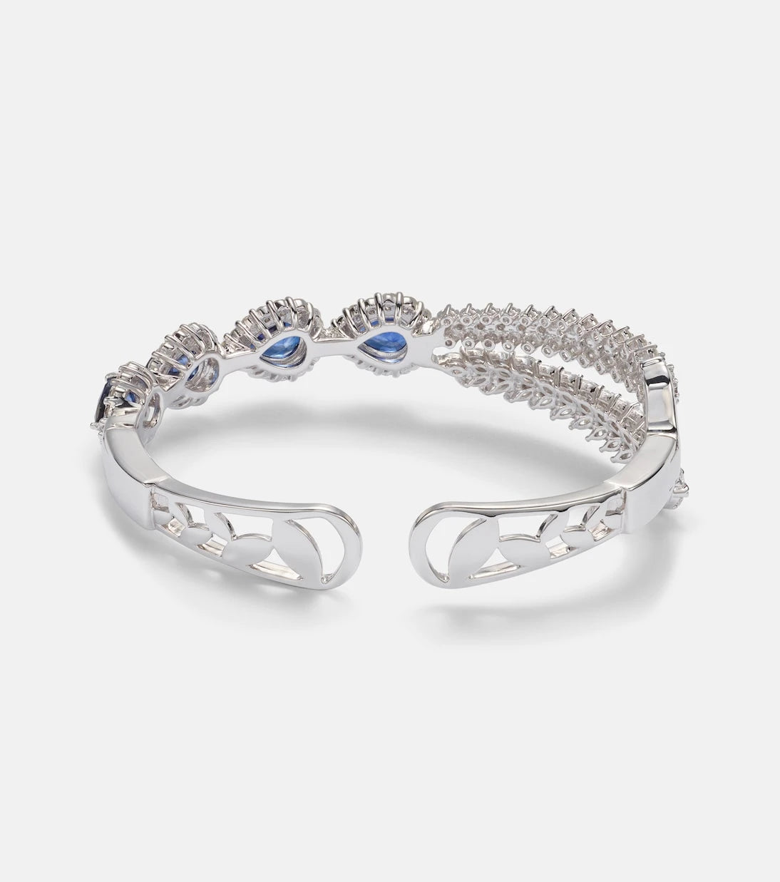 Yeprem - Reign Supreme 18kt white gold bangle with sapphires and diamonds