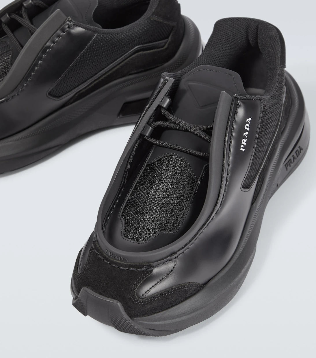 Prada - Systeme leather sneakers