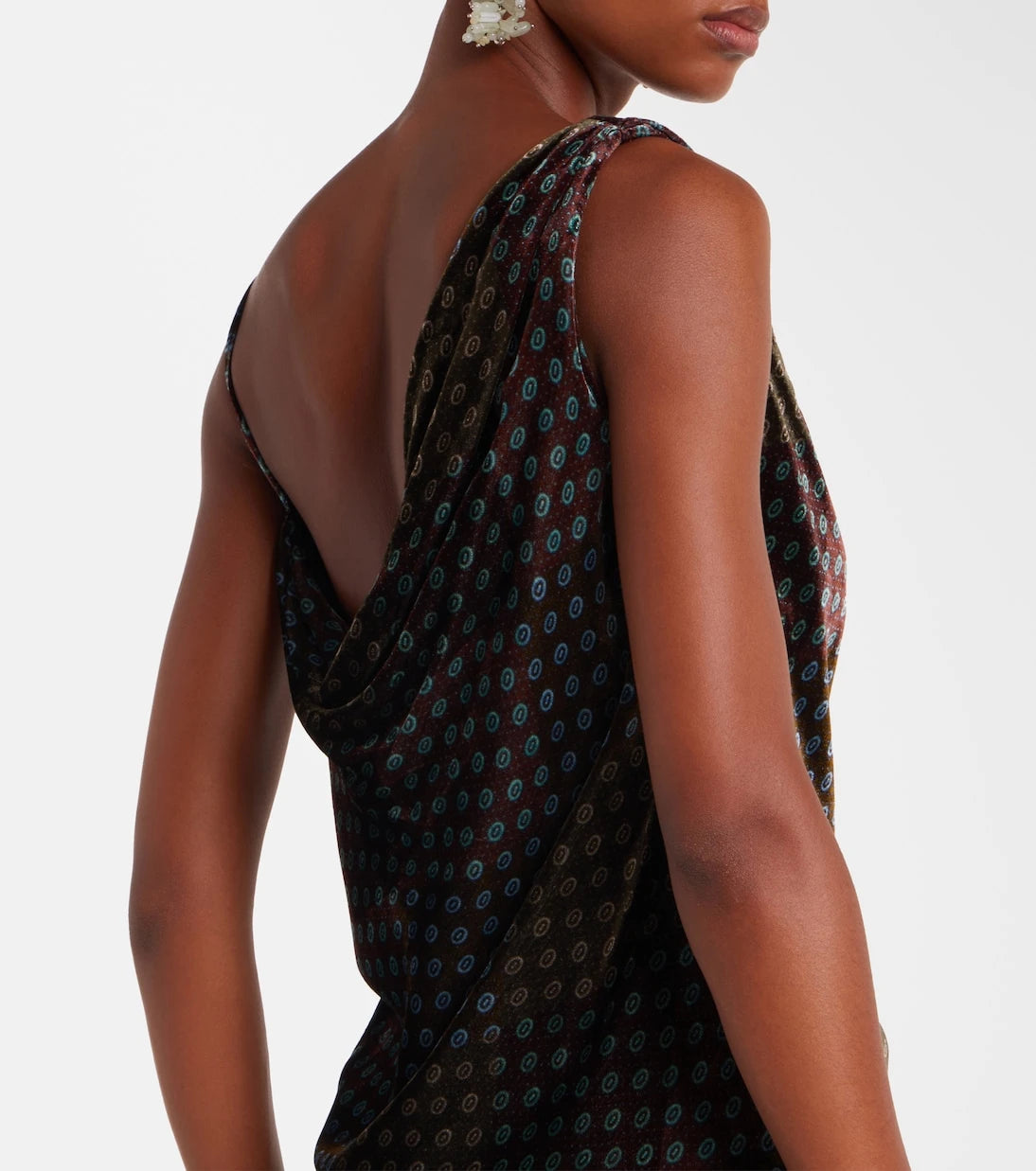 Dries Van Noten - Draped printed velvet top