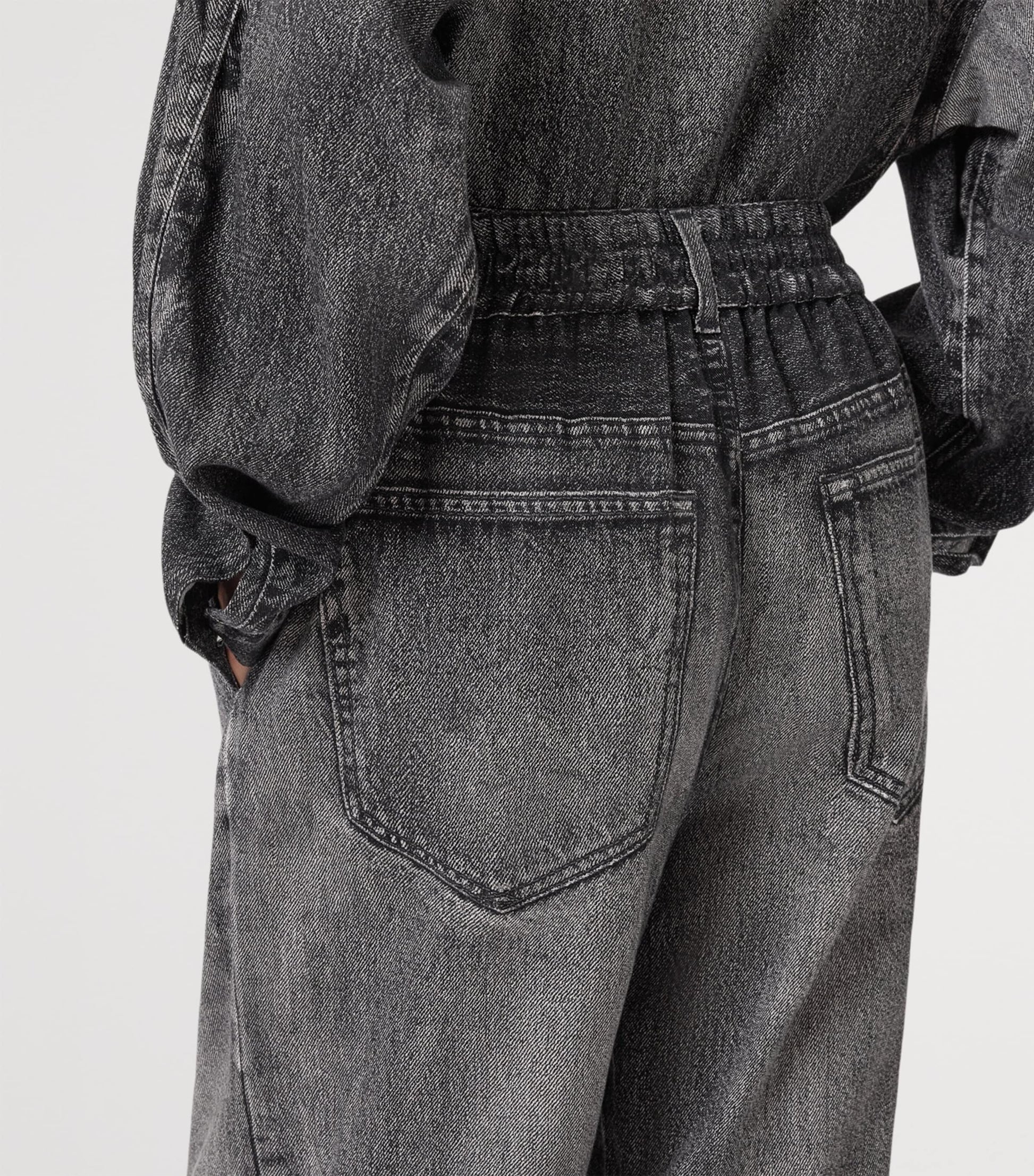 AllSaints Black Tyler Illusion Print Wide-Leg Trousers