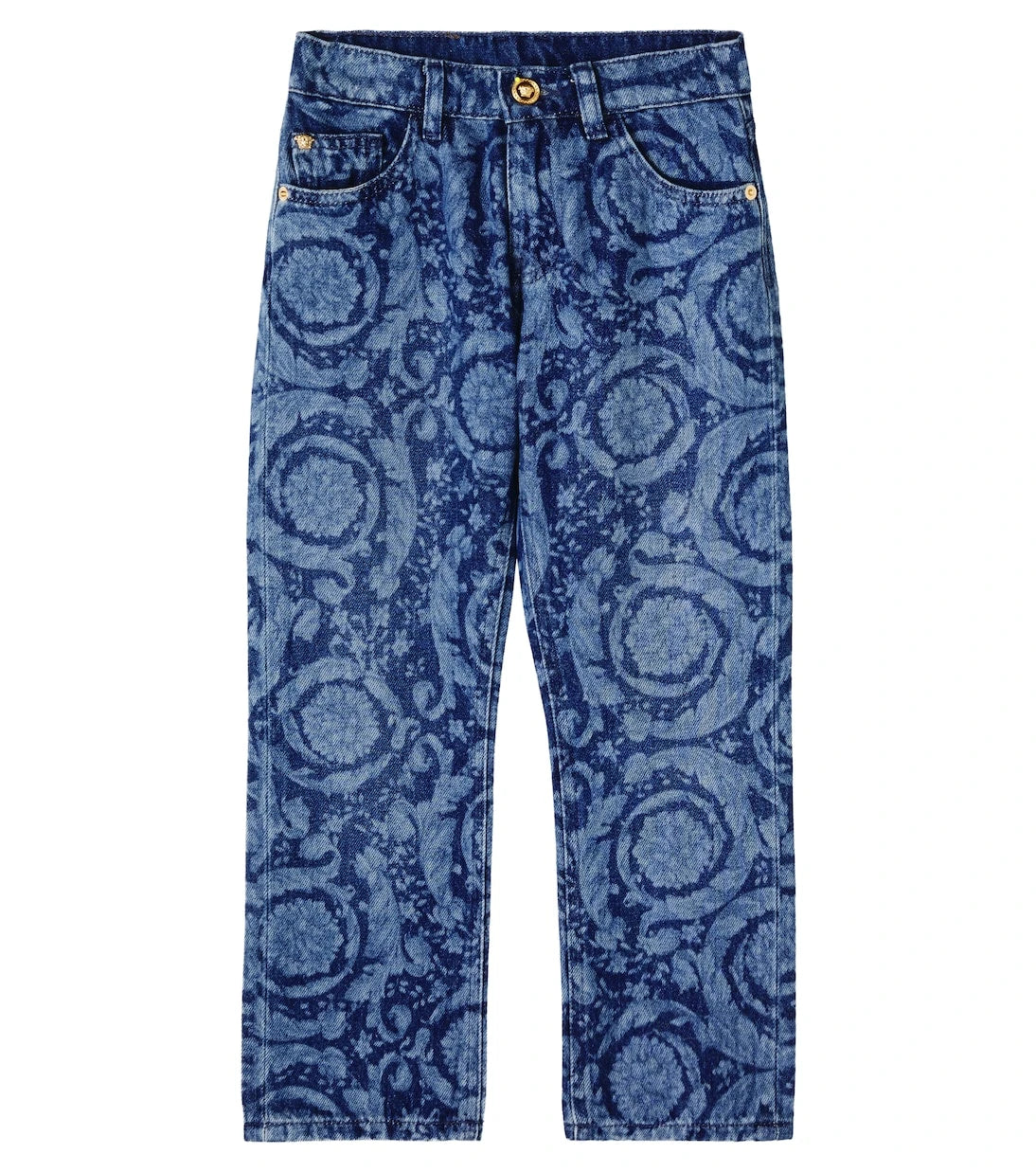 Versace Kids - Barocco printed straight-leg jeans