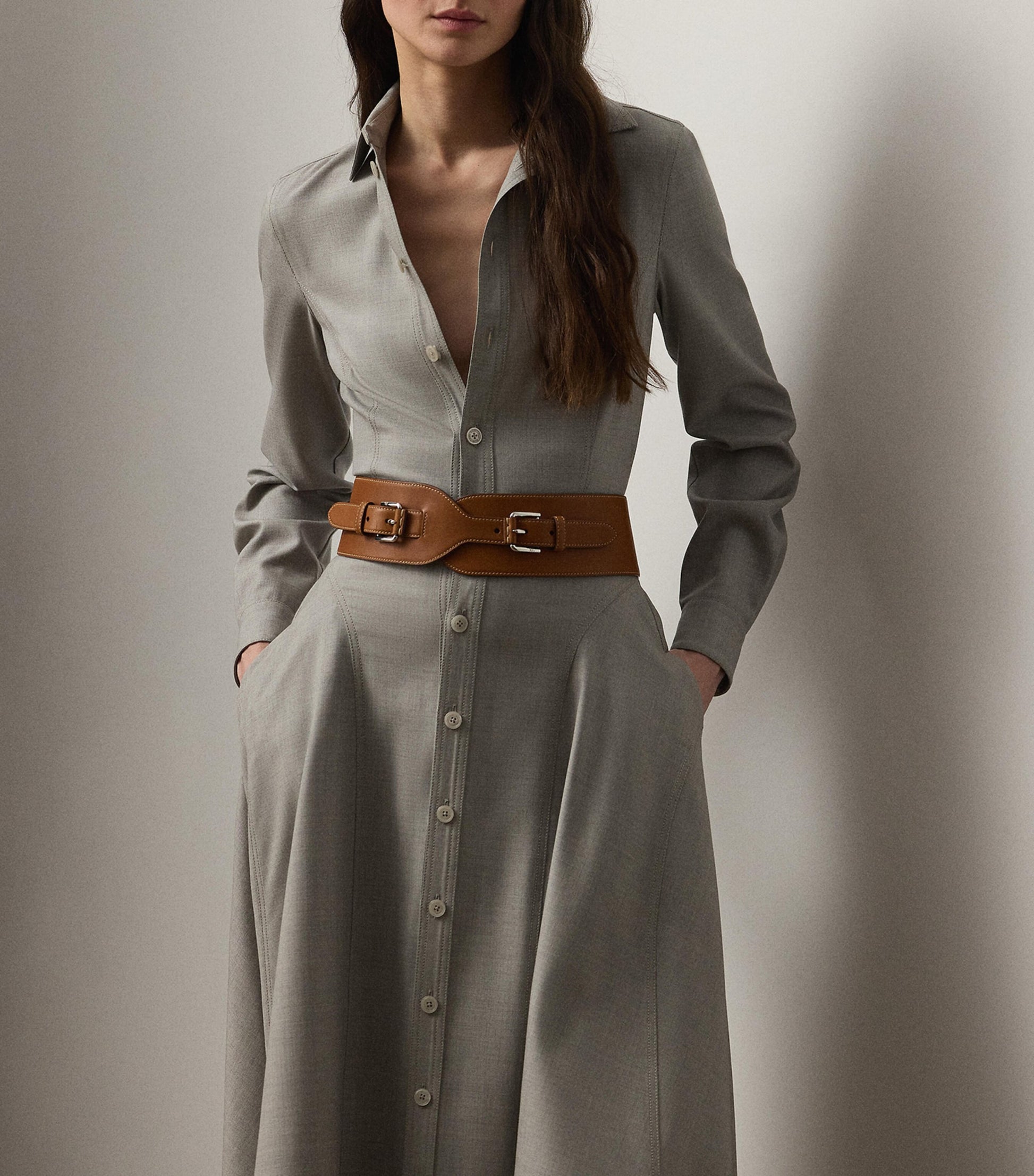 Wool Belted Safford Midi Dress