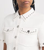 Maje White Short-Sleeve Studded Jacket