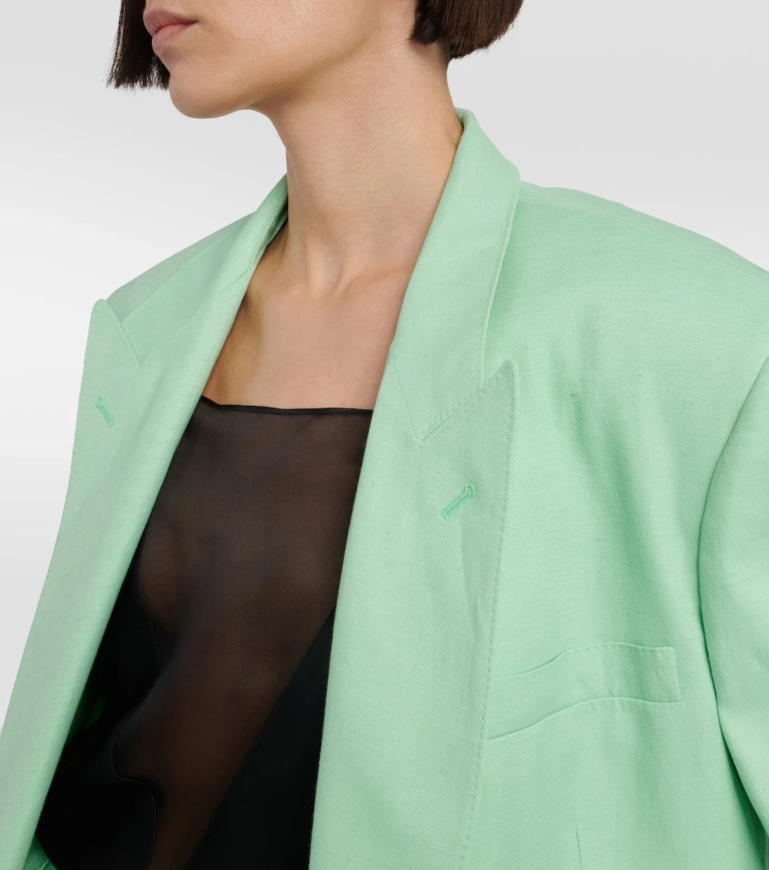 Stella McCartney - Double-breasted linen-blend blazer