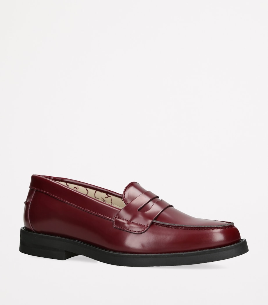 DUKE & DEXTER Burgundy Leather Wilde Penny Loafers