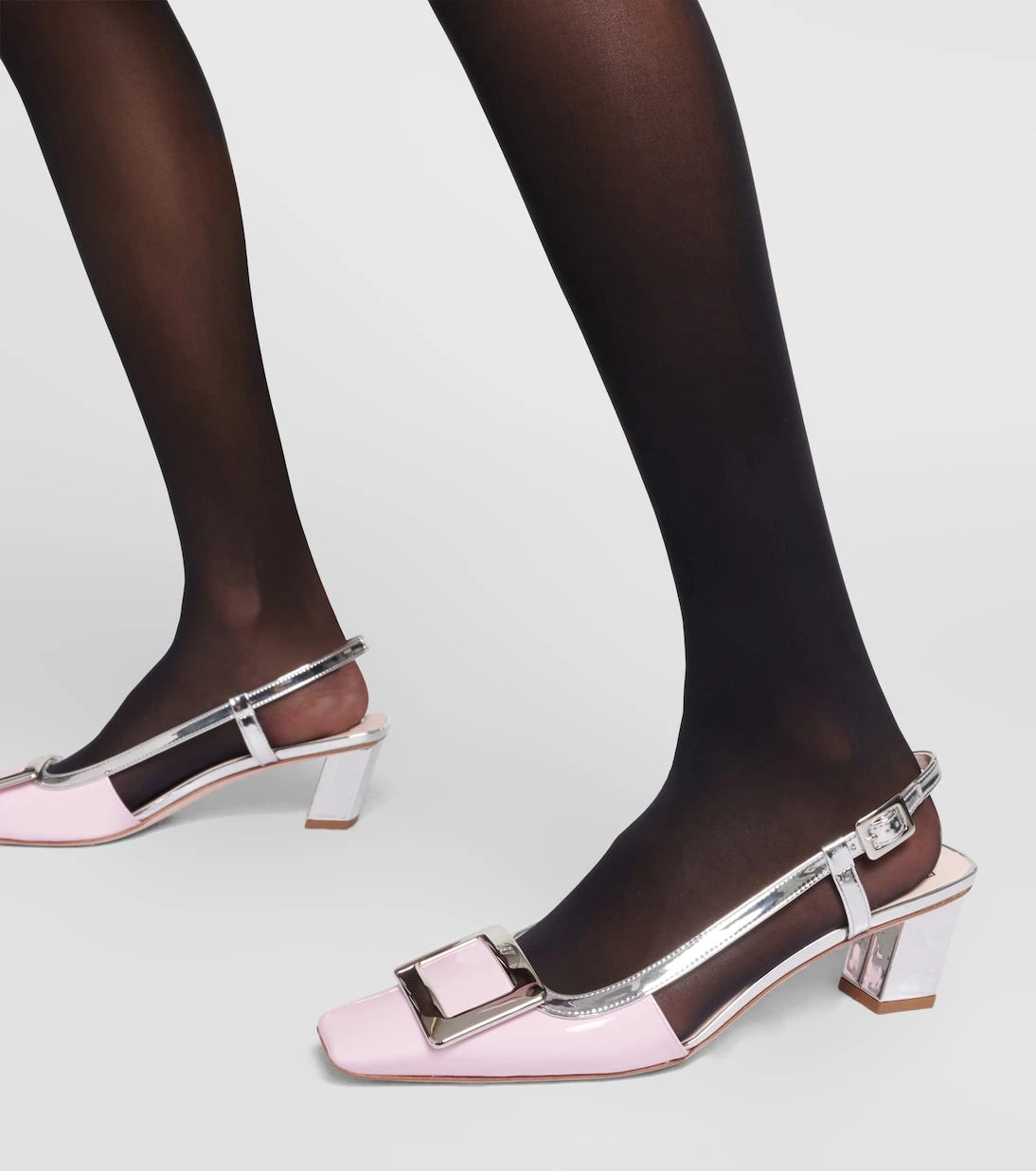 Roger Vivier - حذاء "بيل فيفييه" بكعب عالٍ ومفتوح من الخلف من الجلد اللامع