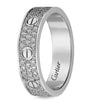 White Gold and Diamond-Paved LOVE Wedding Band