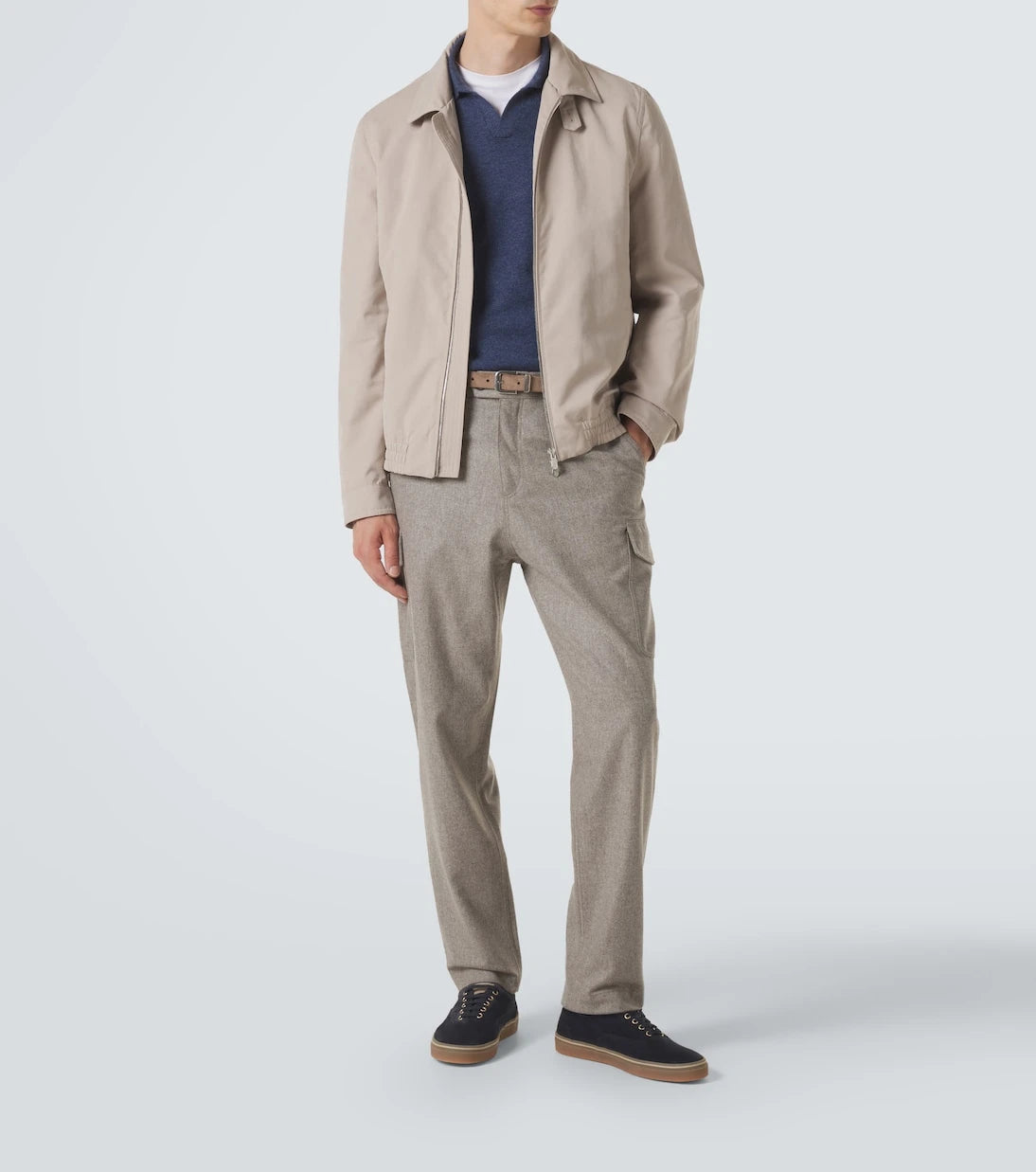 Brunello Cucinelli - Leather-trimmed suede sneakers