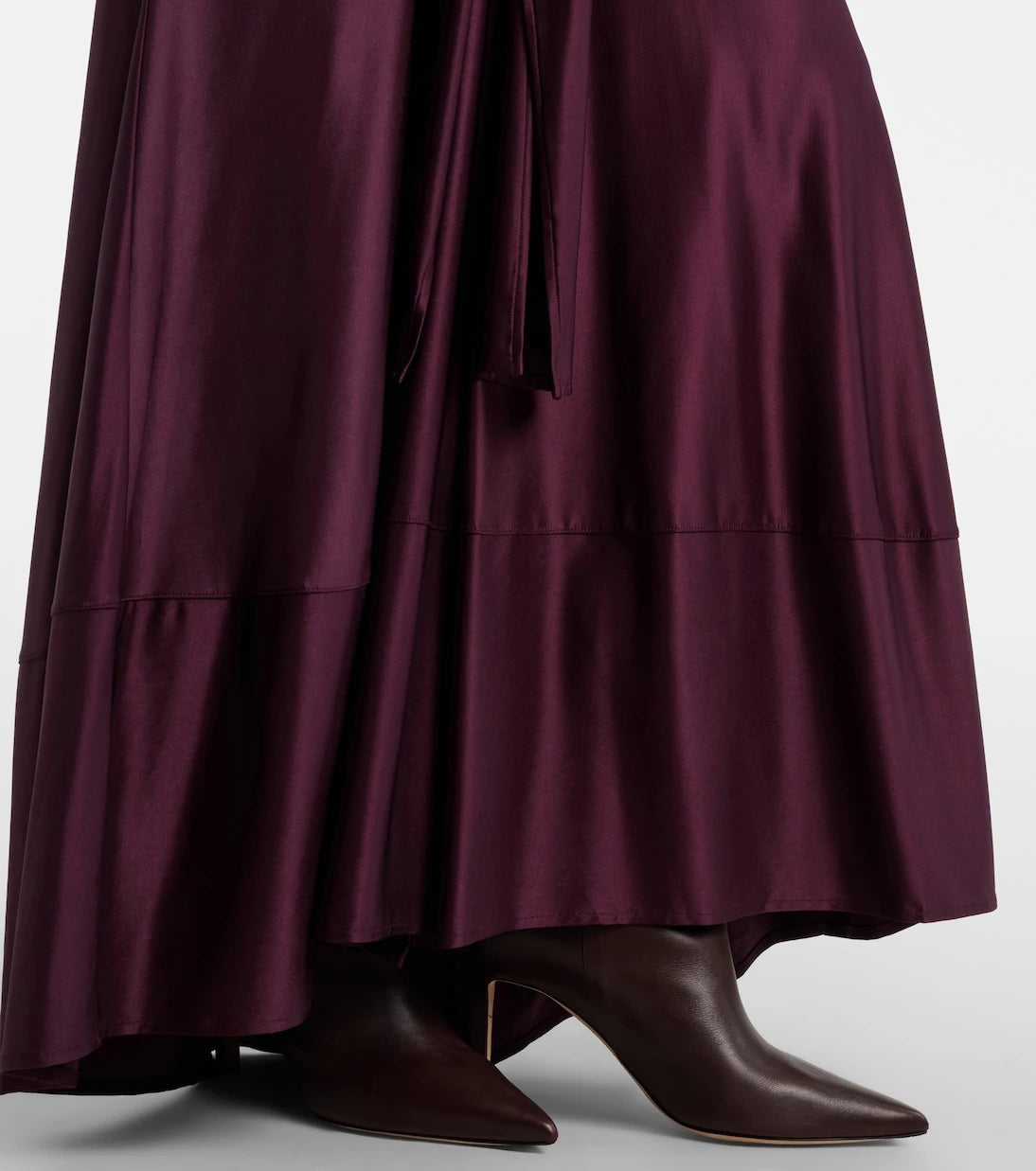 Rabanne - Gathered satin maxi skirt