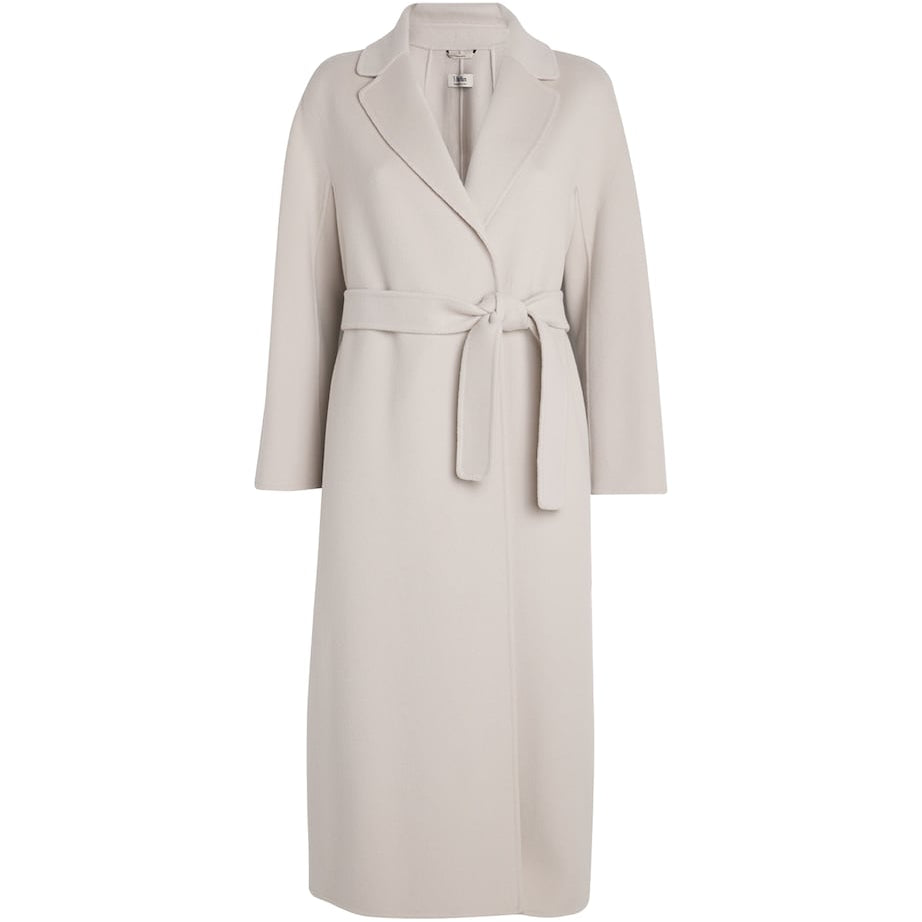 White Virgin Wool Wrap Coat