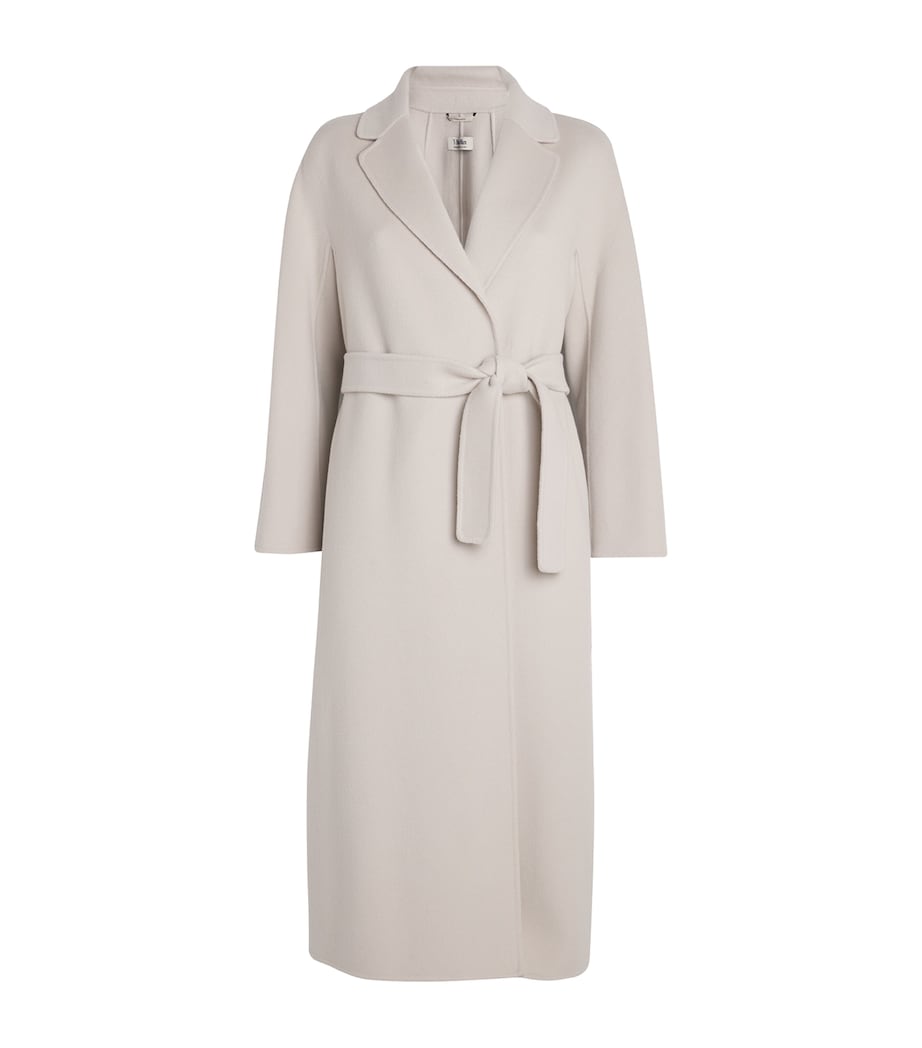White Virgin Wool Wrap Coat
