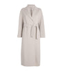 Max Mara White Virgin Wool Wrap Coat