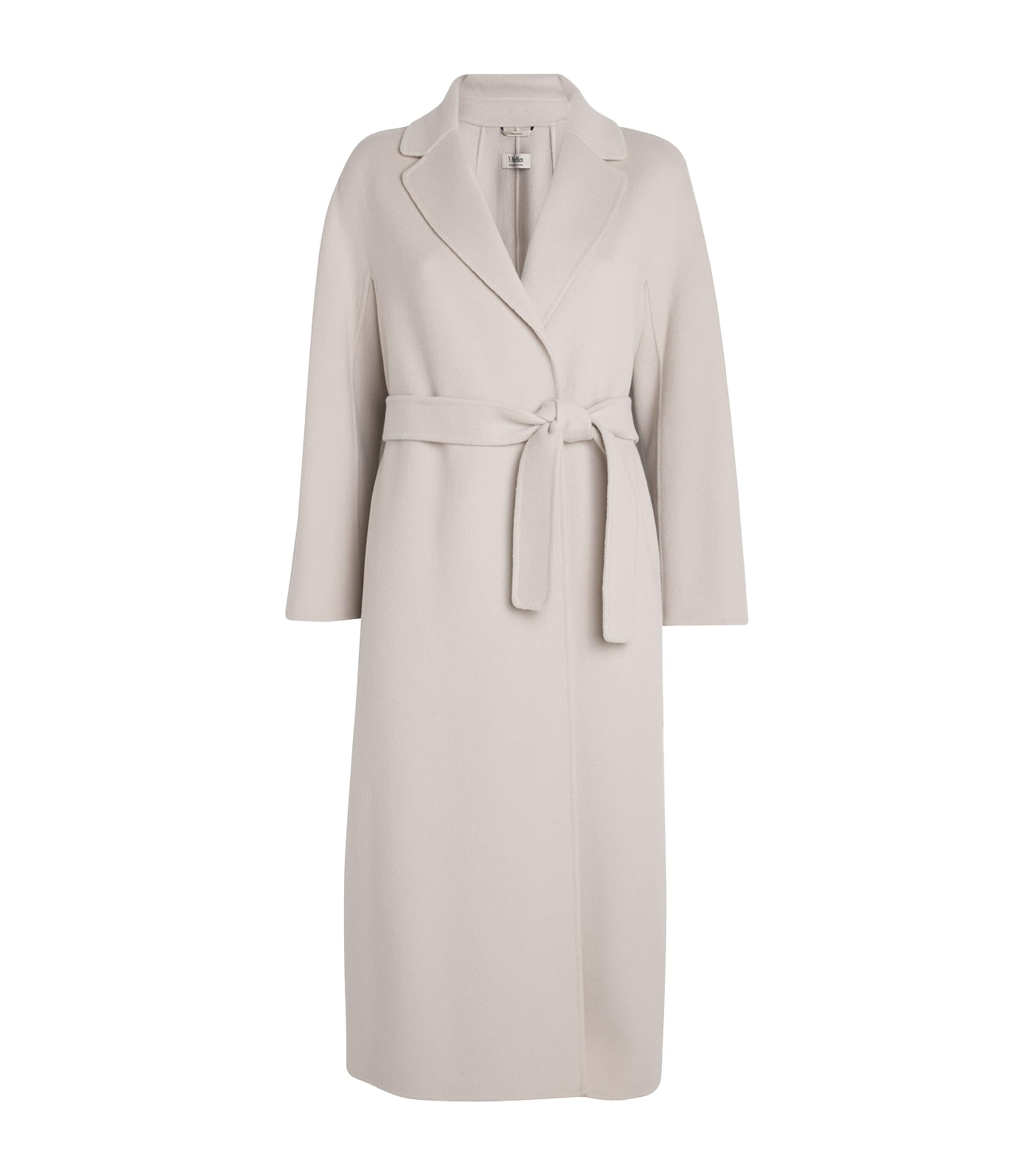 Max Mara White Virgin Wool Wrap Coat