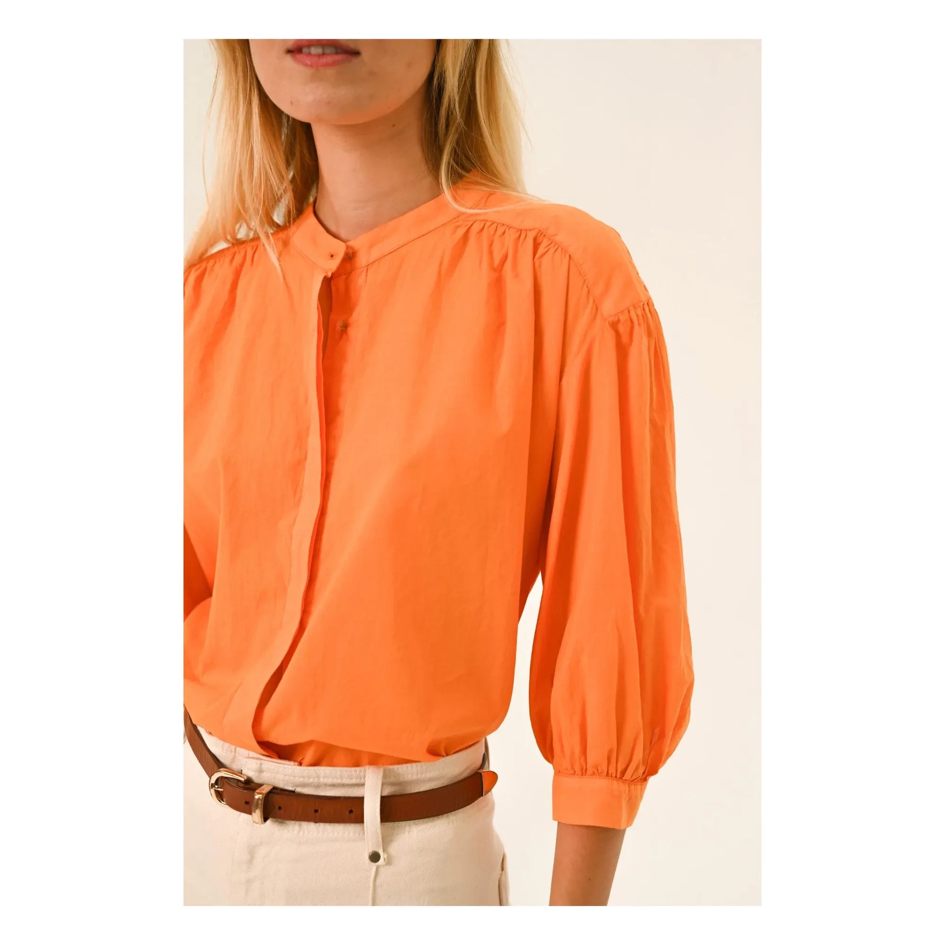 Sacrécoeur - Carla Aurora Popeline blouse | Orange