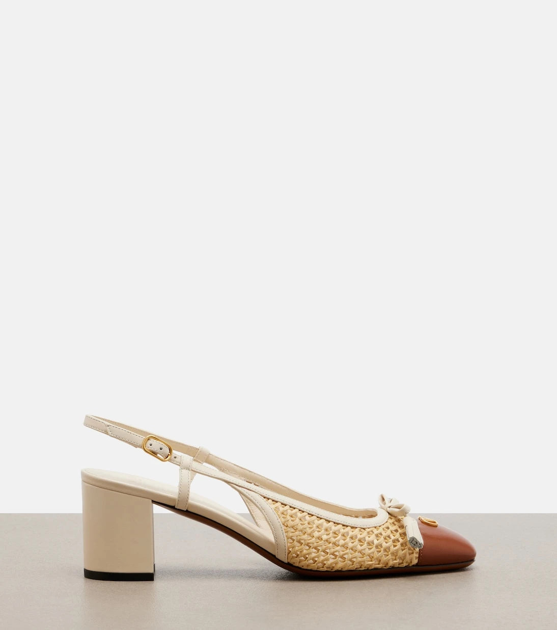 Valentino Garavani - Valet Du Roi leather-trimmed slingback pumps