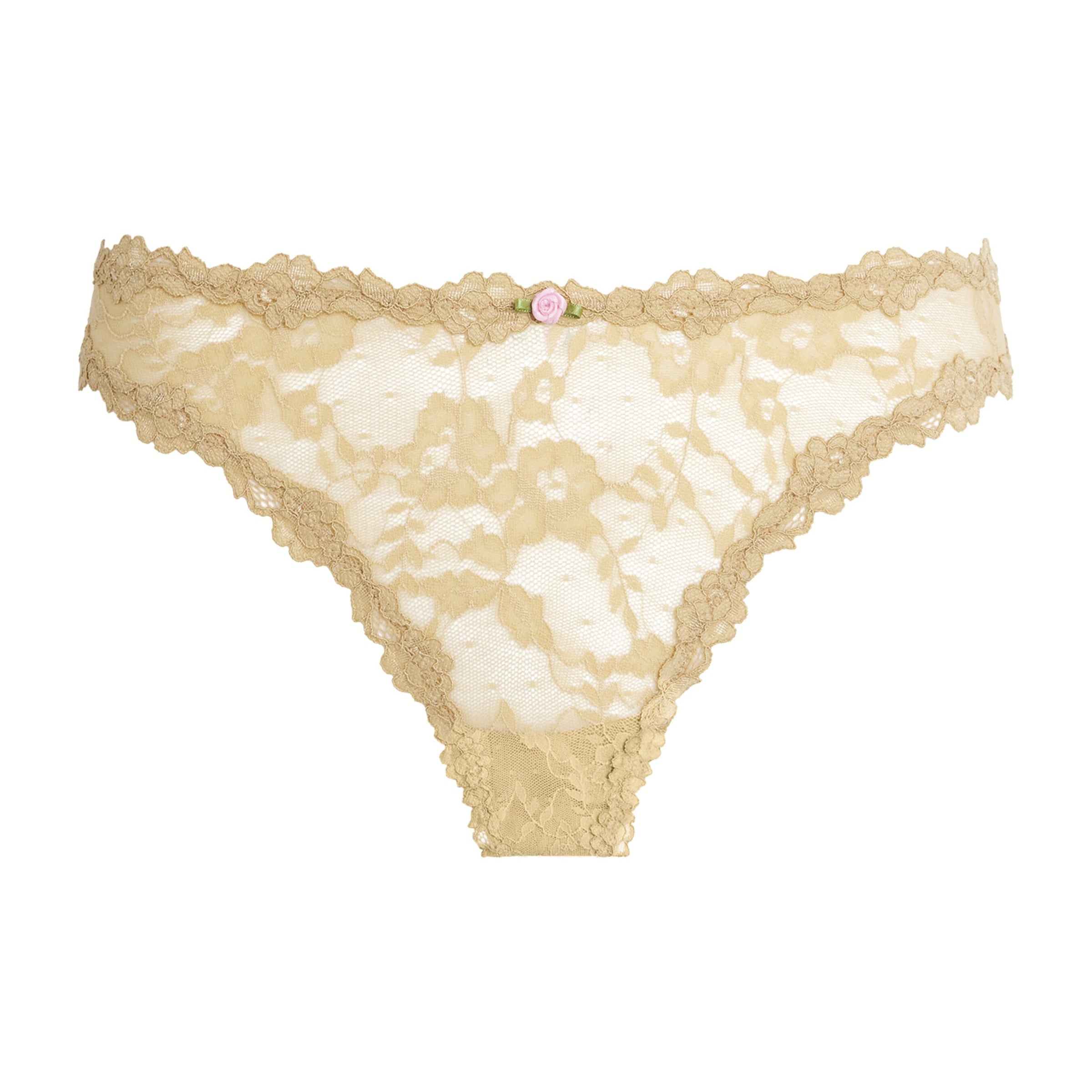 Skims Grey Stretch-Lace Dipped Thong