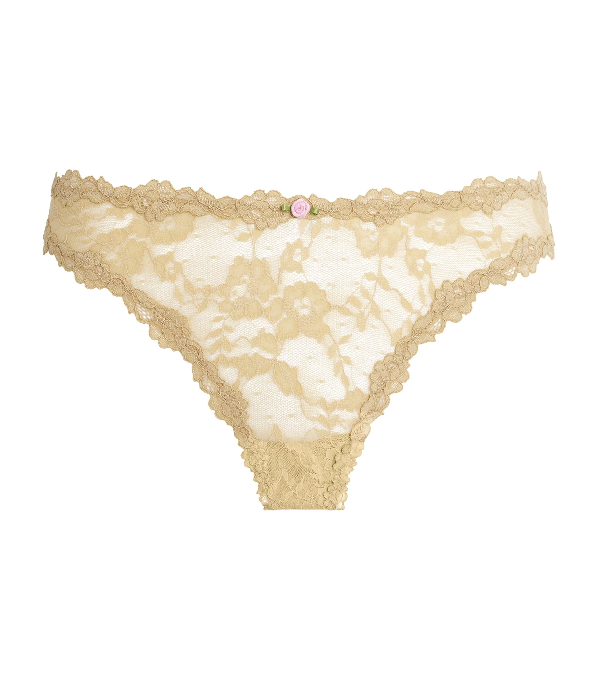 Skims Grey Stretch-Lace Dipped Thong