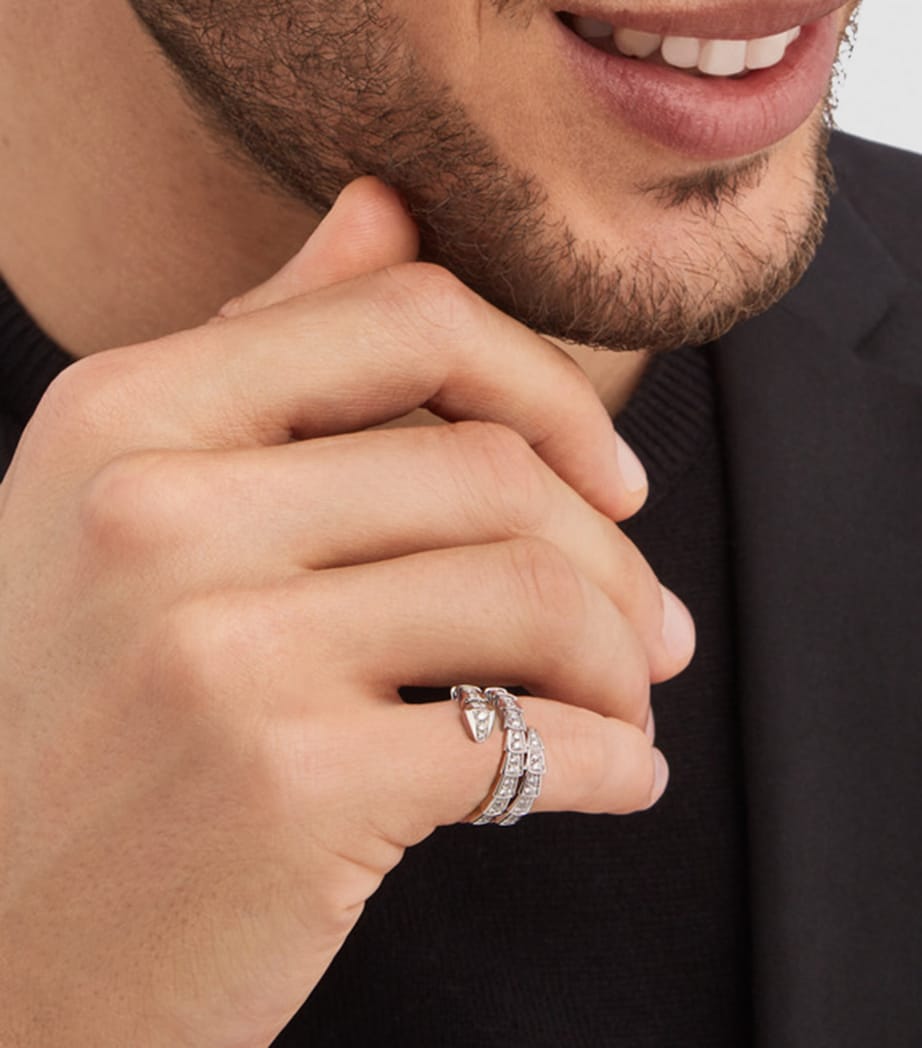 Bvlgari White Gold and Diamond Serpenti Viper Ring