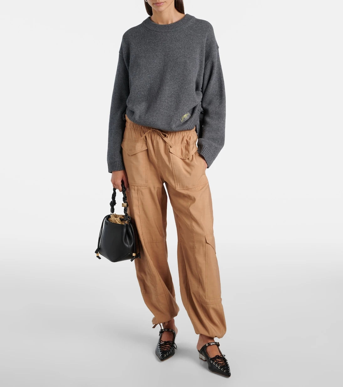Ganni - Logo wool-blend sweater