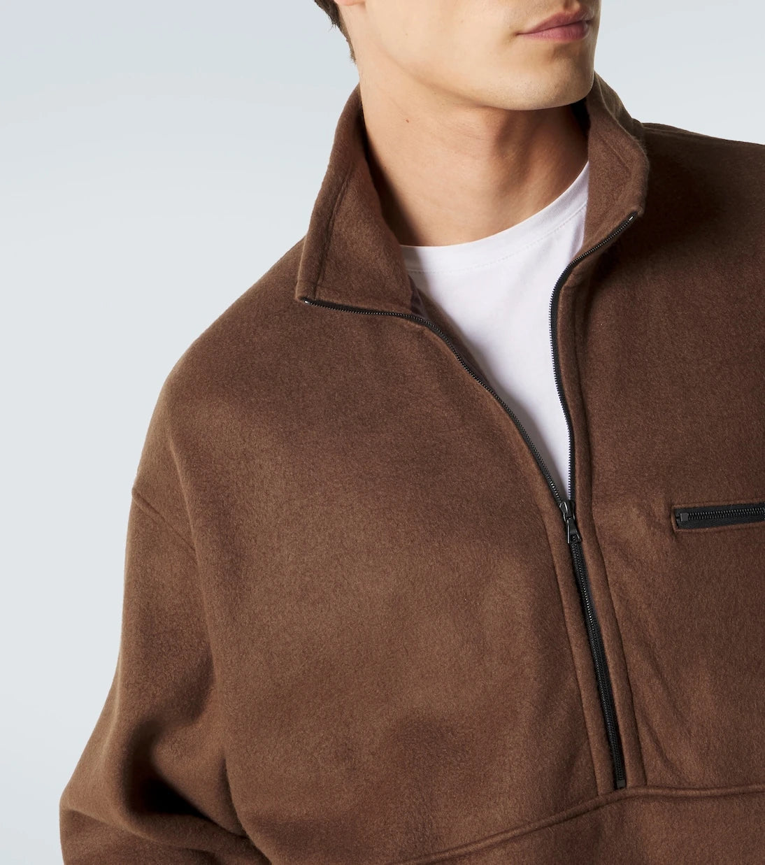 Auralee - Silk fleece half-zip sweater