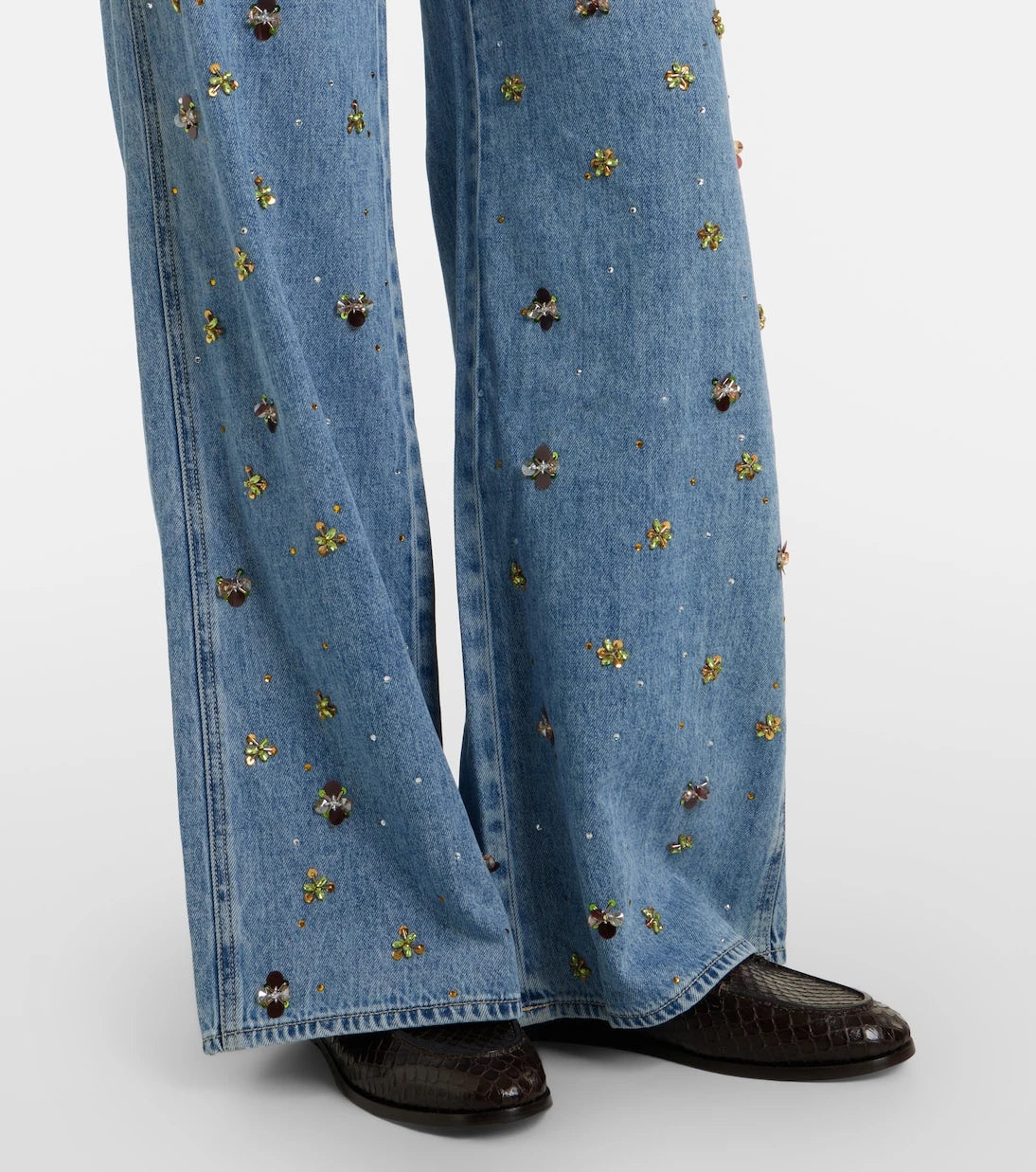 Veronica Beard - Kasey embellished flared jeans