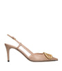 Valentino Garavani Pink Leather VLogo Slingback Pumps 80